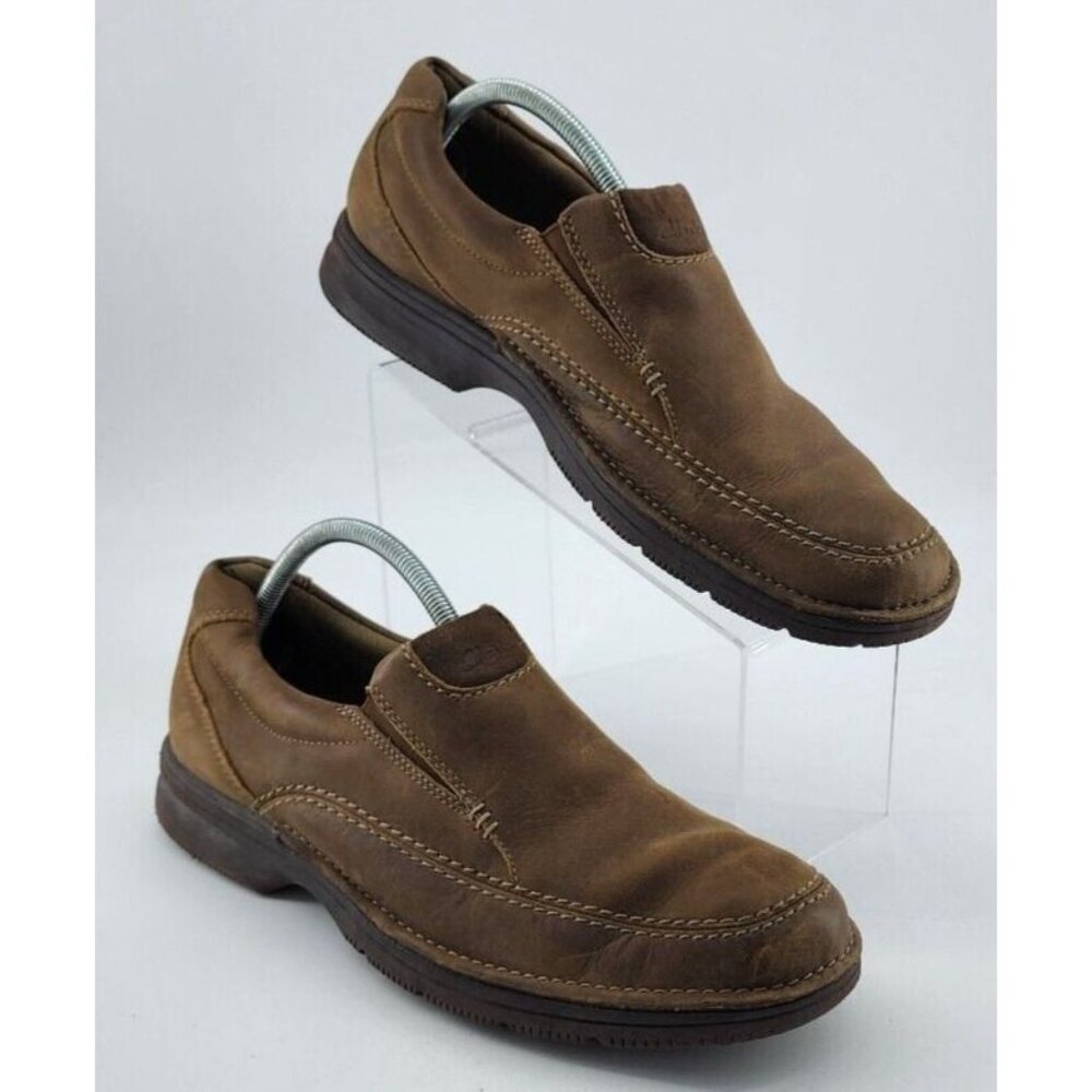 Clarks Cotrell Step Loafer Brown Leather Slip On Comfort Dress Shoes Size 12M